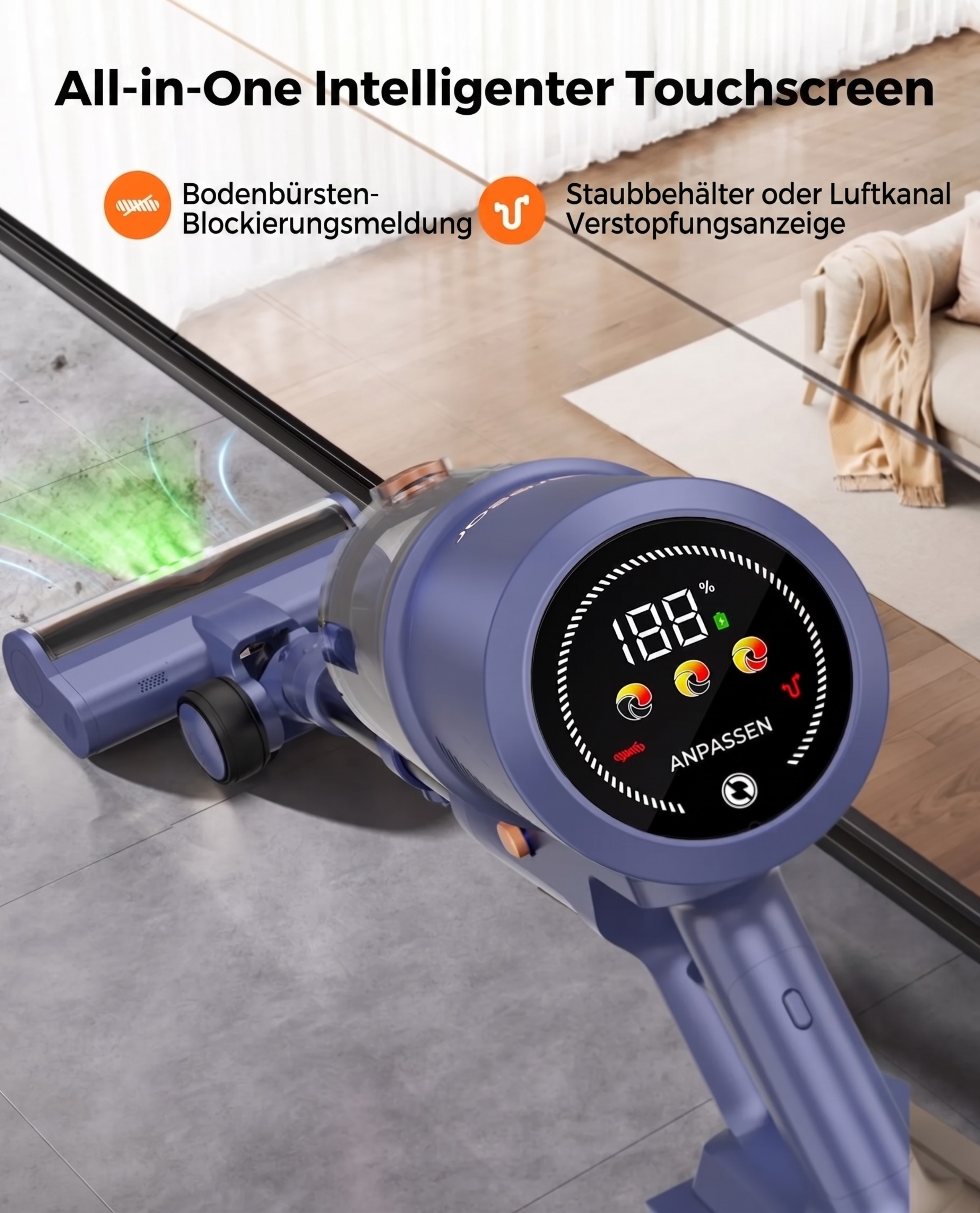 Laresar V11 - 650W 75 kPa kabelloser Staubsauger